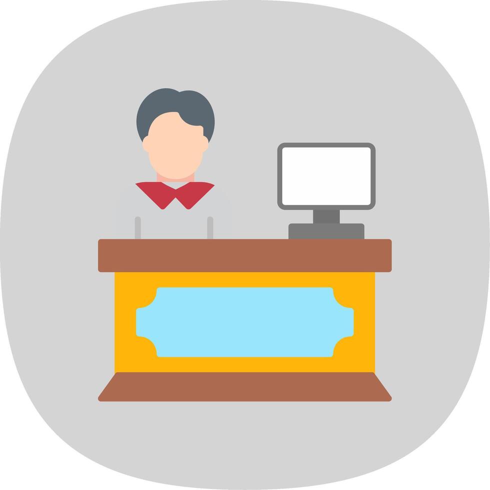Reception Flat Curve Icon vector