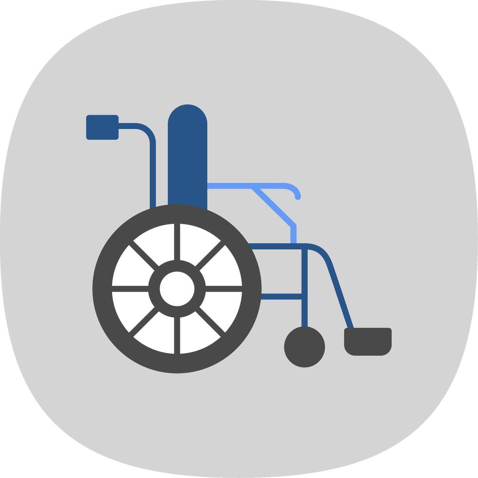 Wheel Chair Flat Curve Icon vector