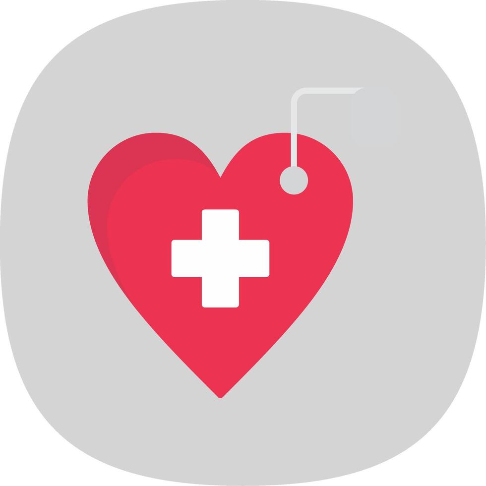 Cardiology Flat Curve Icon vector