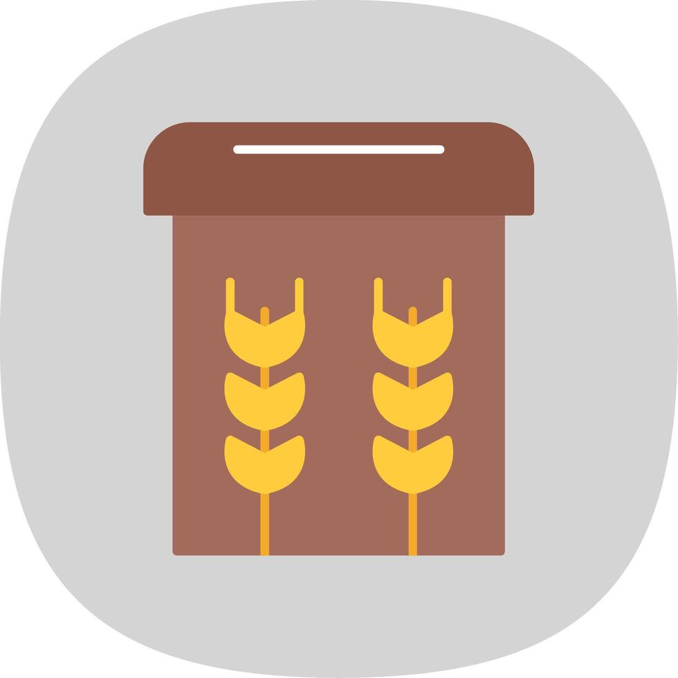 Flour Flat Curve Icon vector