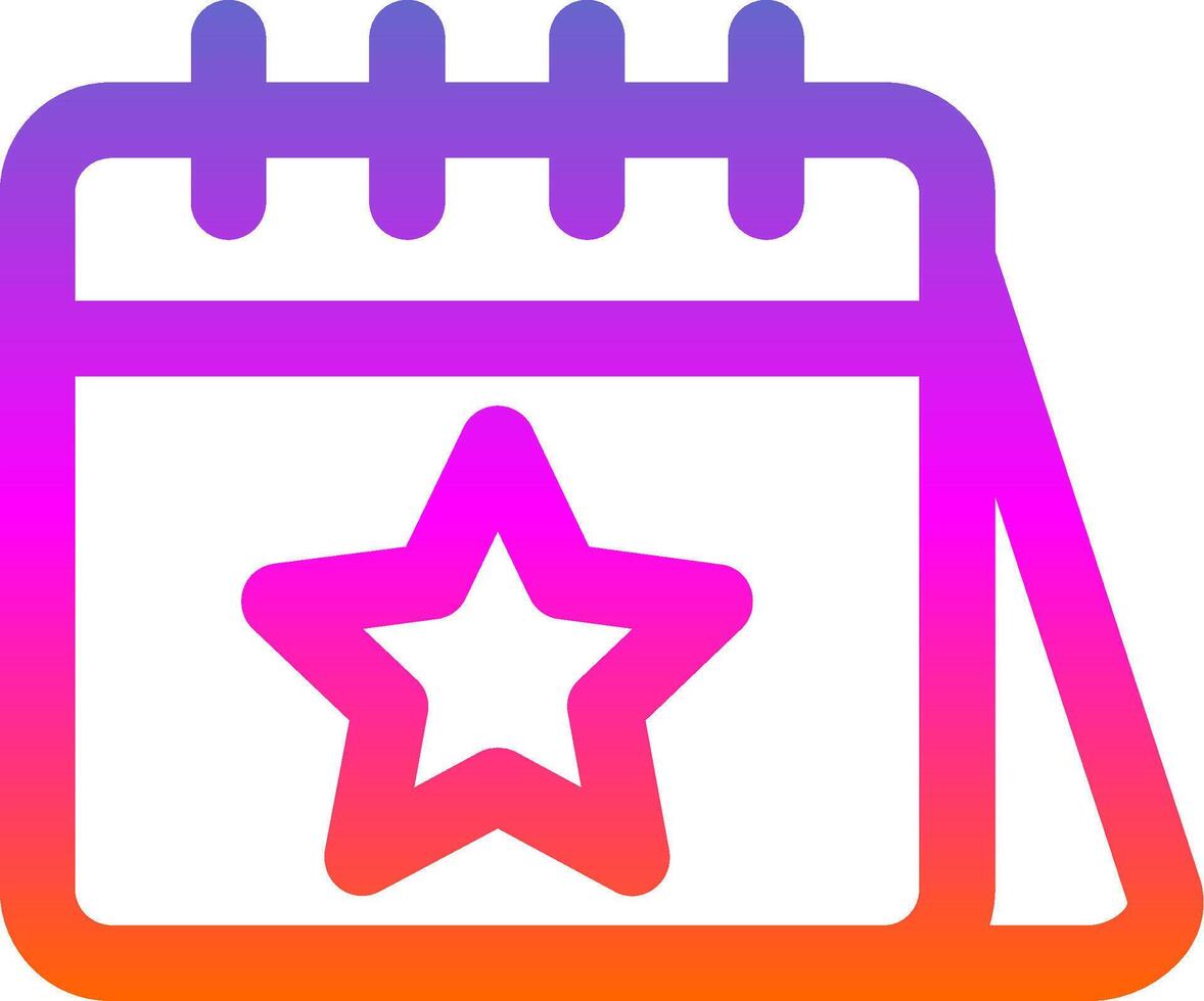 Calender Line Gradient Icon vector