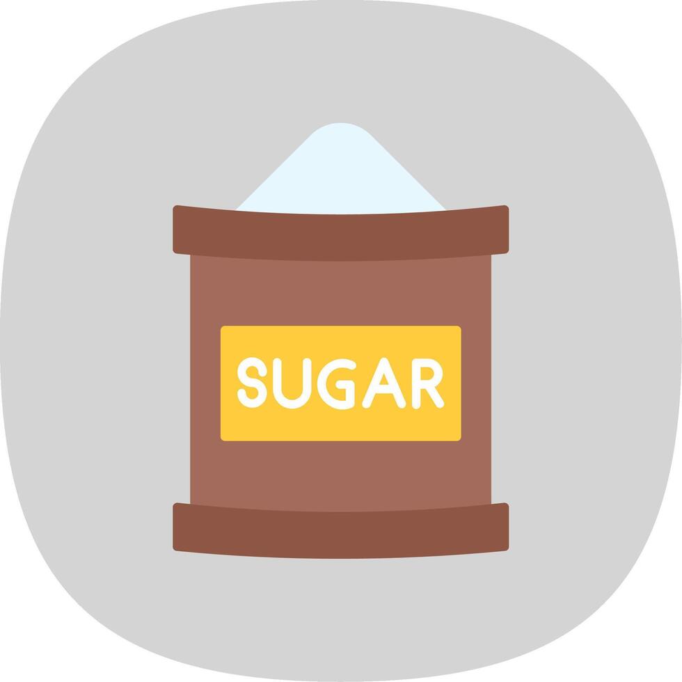 Sugar Bag Flat Curve Icon vector