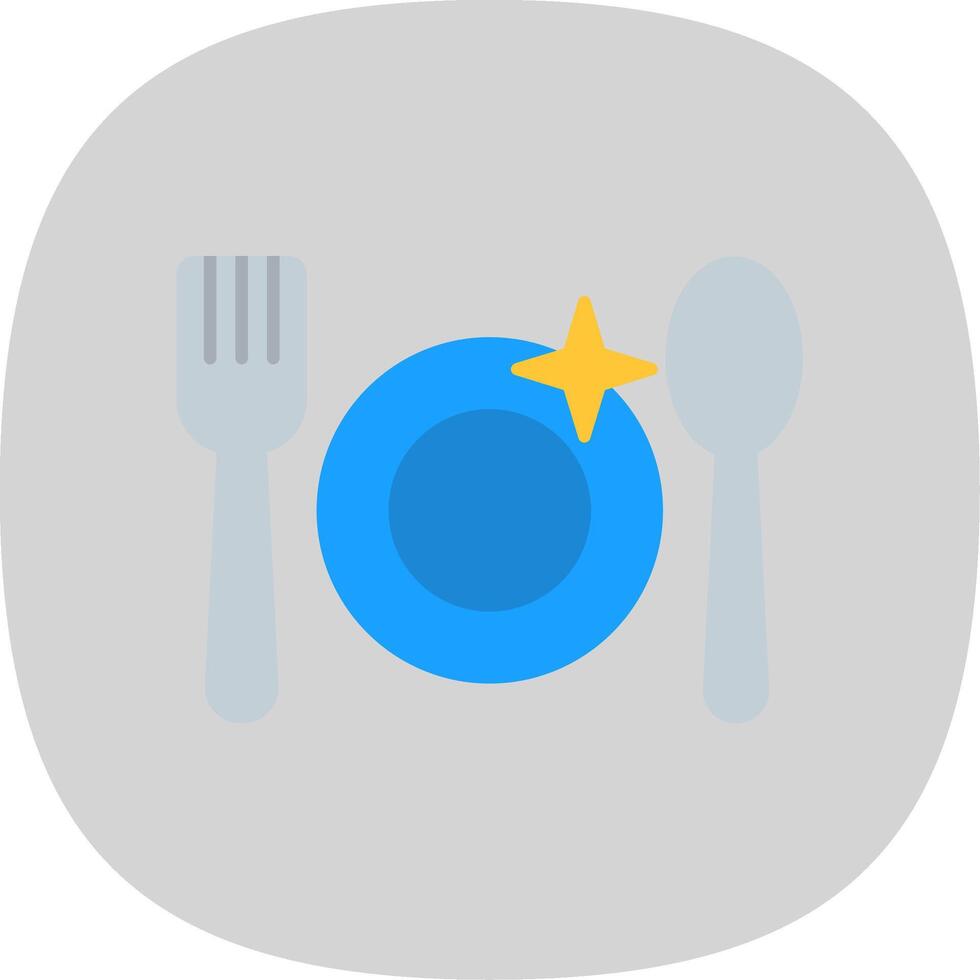 Crockery Flat Curve Icon vector