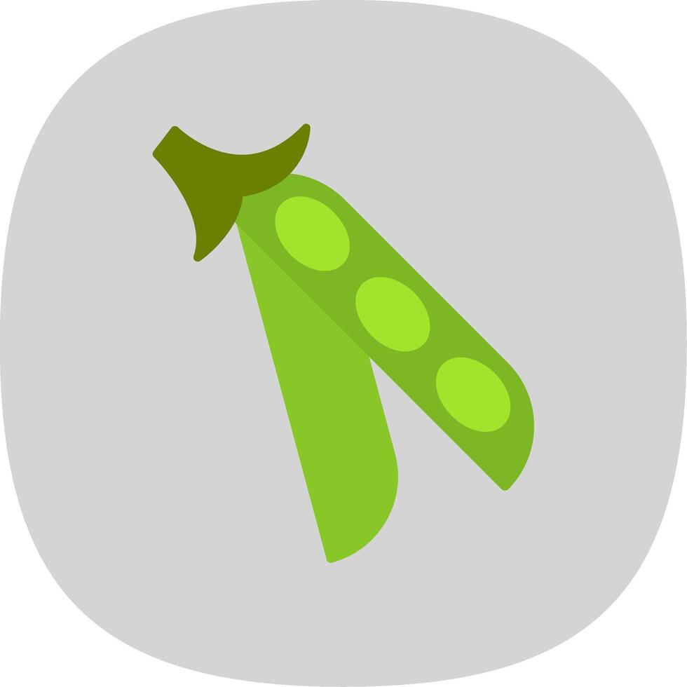 Peas Flat Curve Icon vector