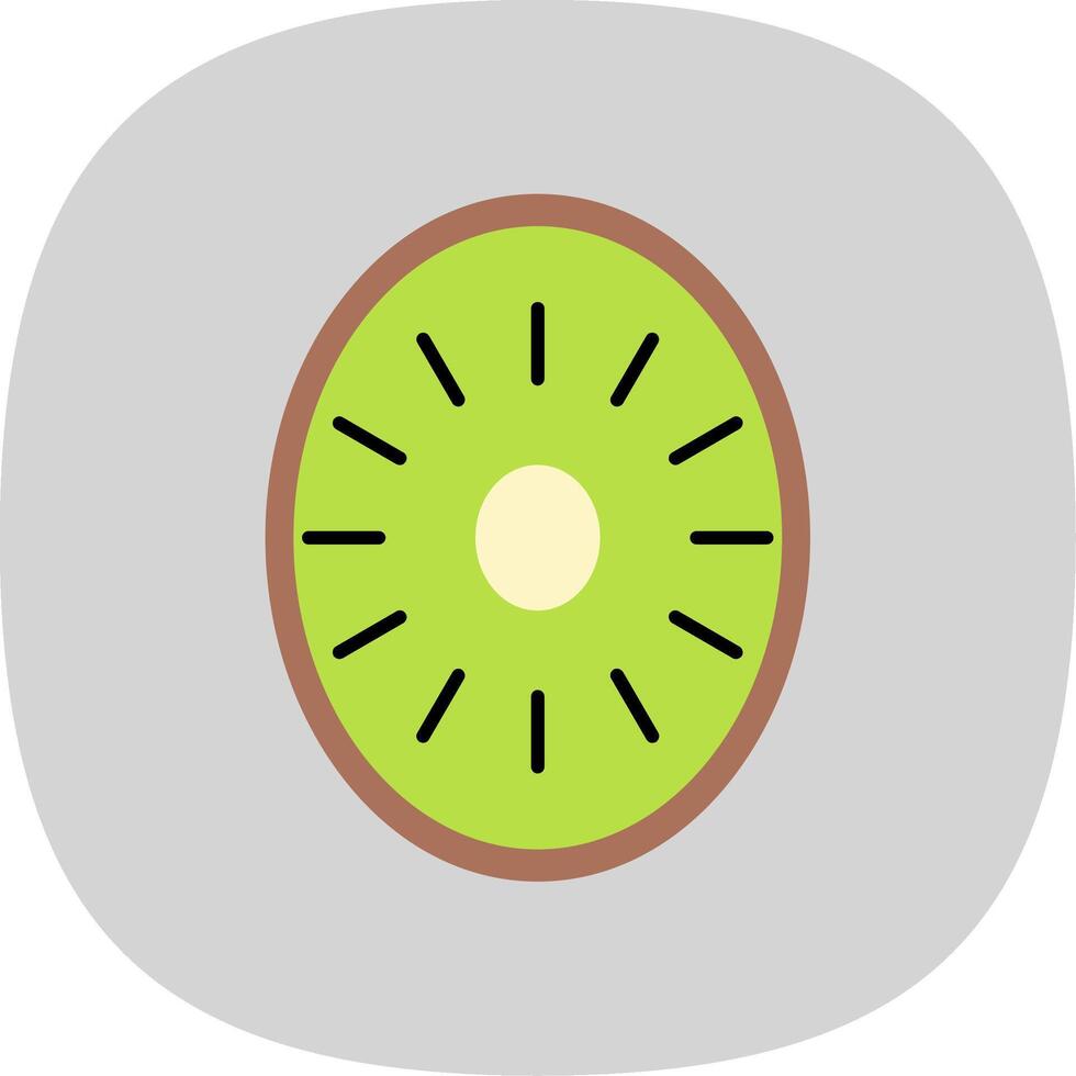 Kiwi Flat Curve Icon vector
