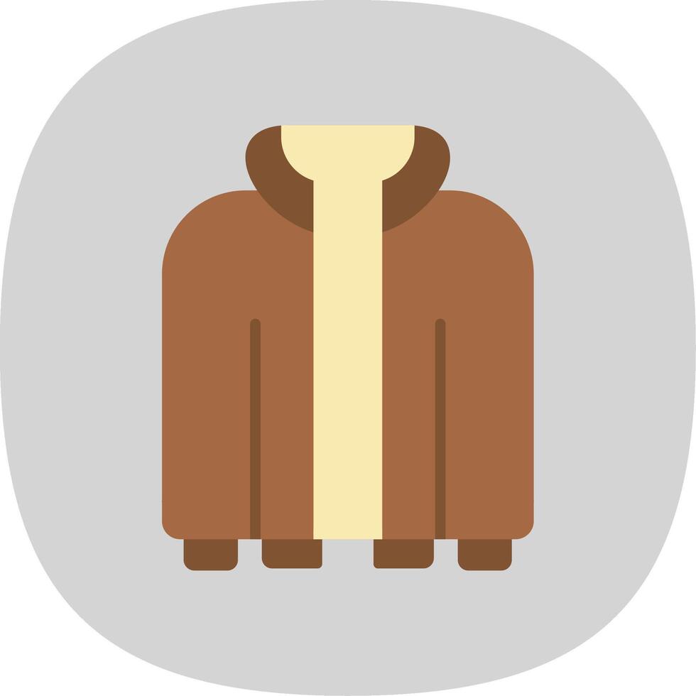 chaqueta plano curva icono vector