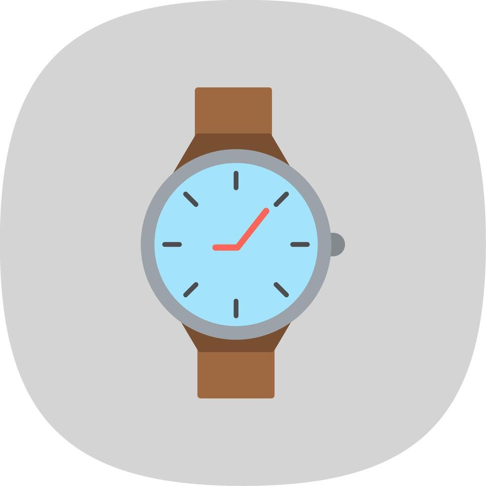 casual reloj plano curva icono vector