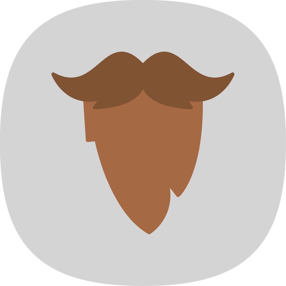 Moustache Flat Curve Icon vector