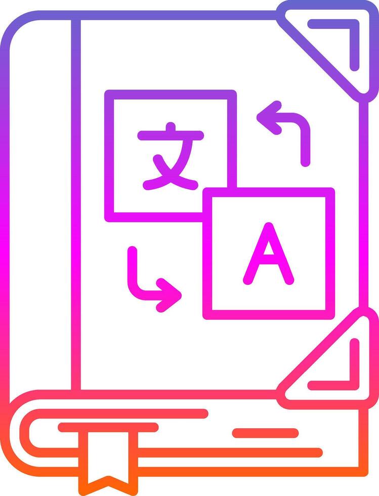Language learning Line Gradient Icon vector