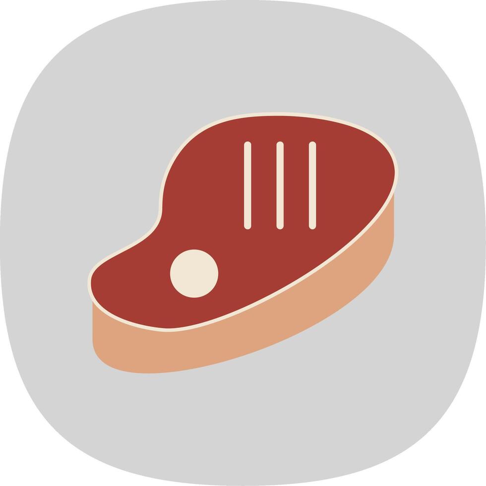 Meat Flat Curve Icon vector