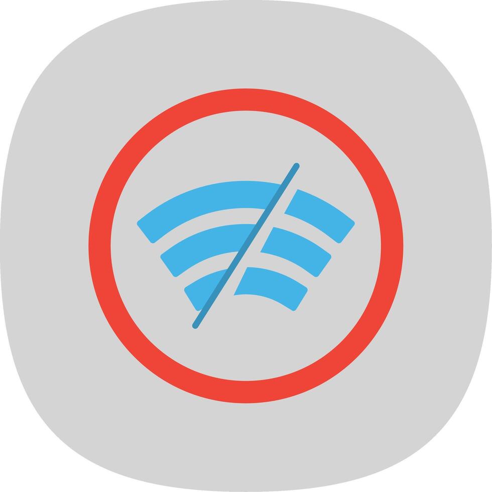 Disconnected Flat Curve Icon vector