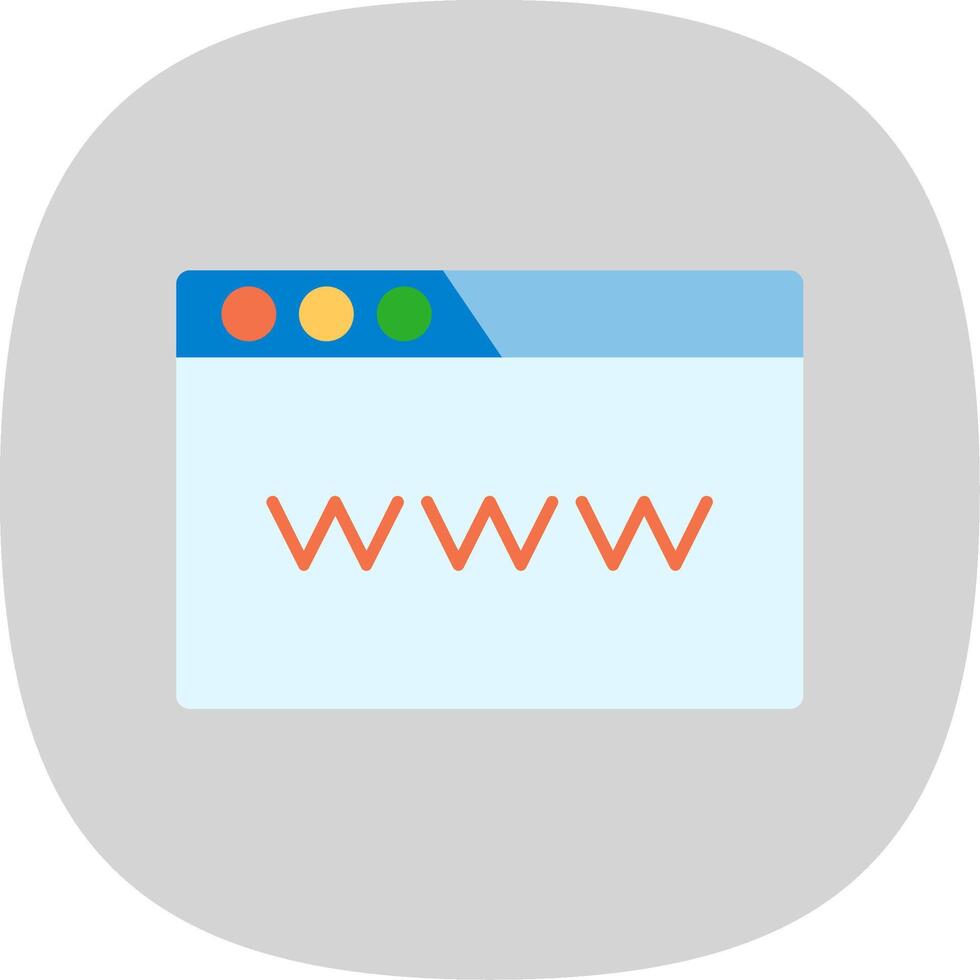 Www Flat Curve Icon vector