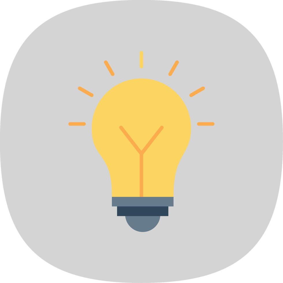 Light Bulb Flat Curve Icon vector