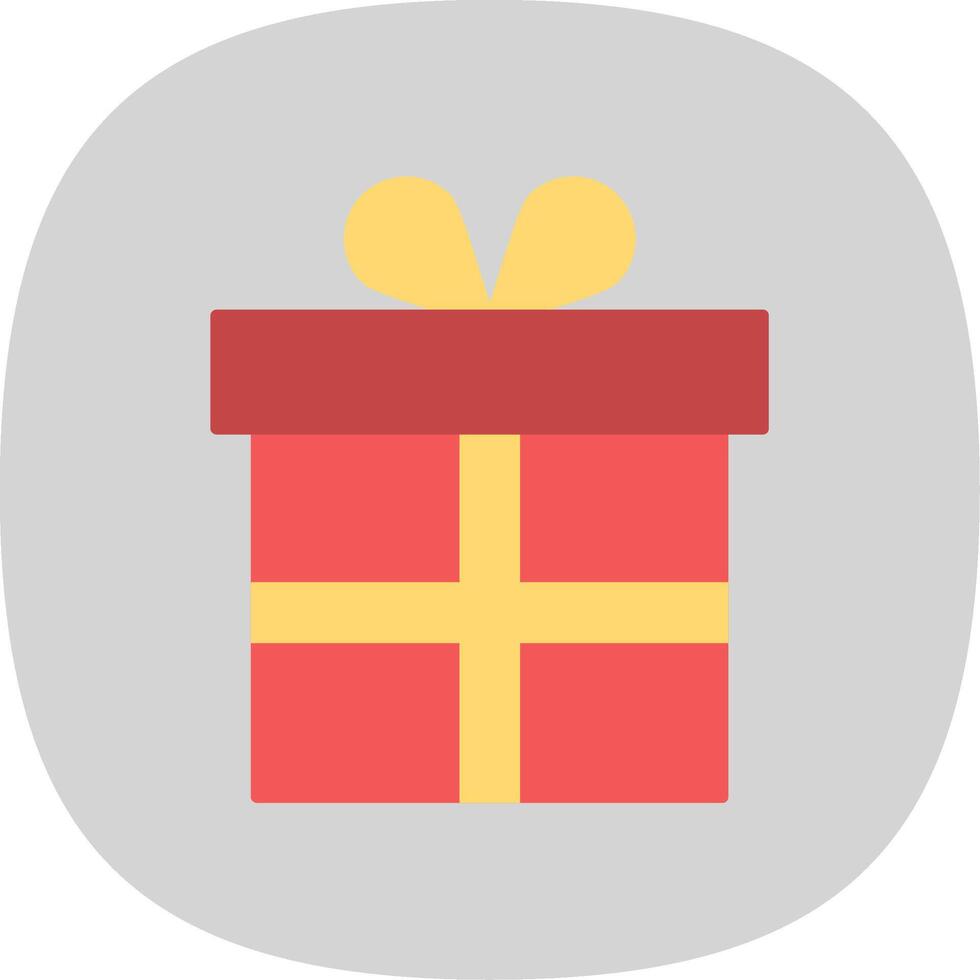 Gift Flat Curve Icon vector