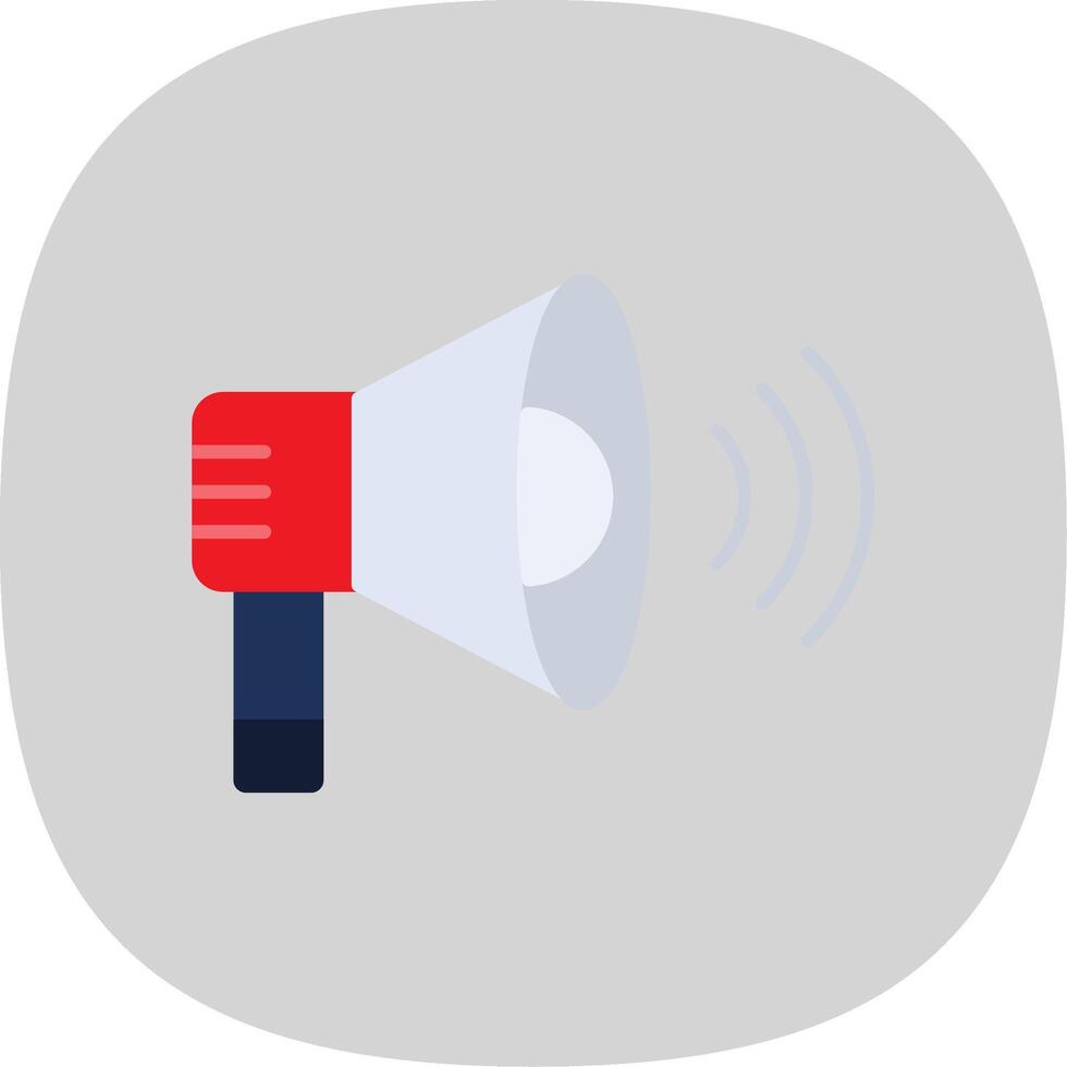 Loud Speaker Flat Curve Icon vector