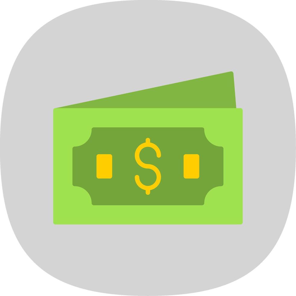 dinero plano curva icono vector