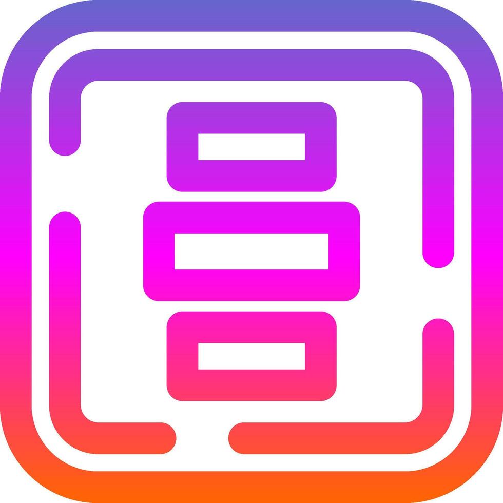 Horizontal Alignment Line Gradient Icon vector