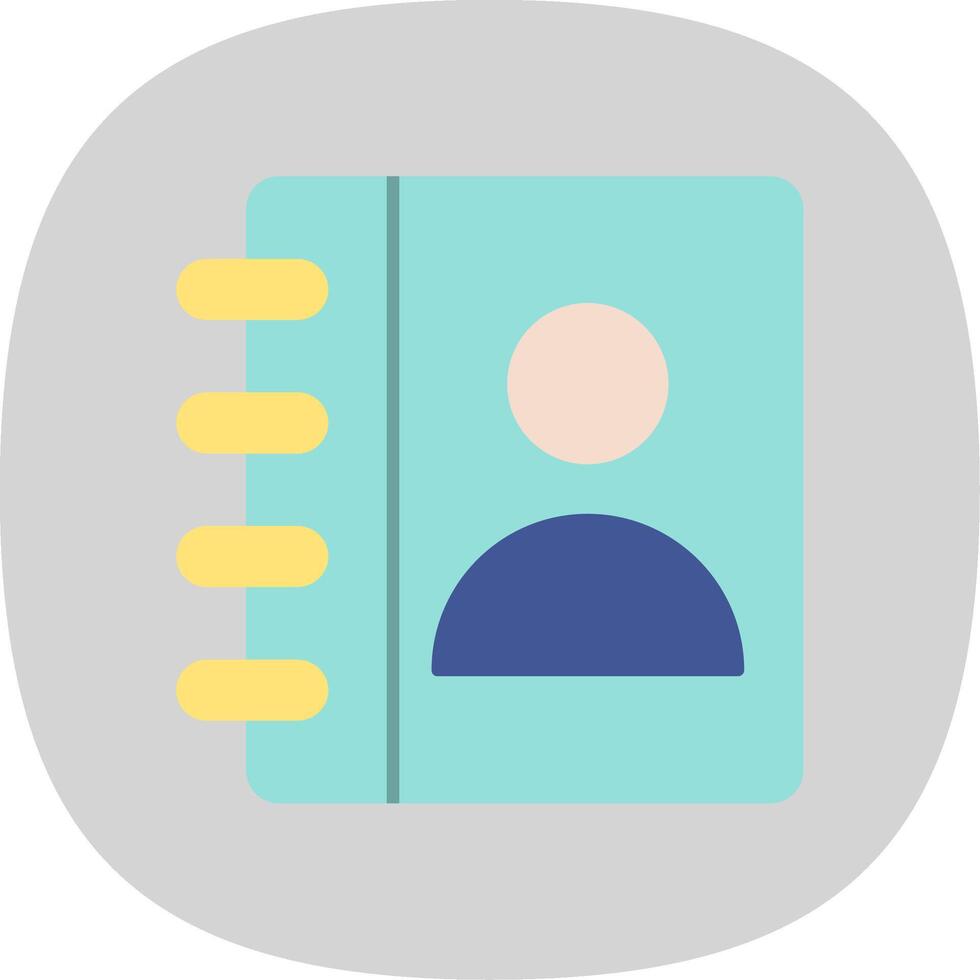 Contact Book Flat Curve Icon vector