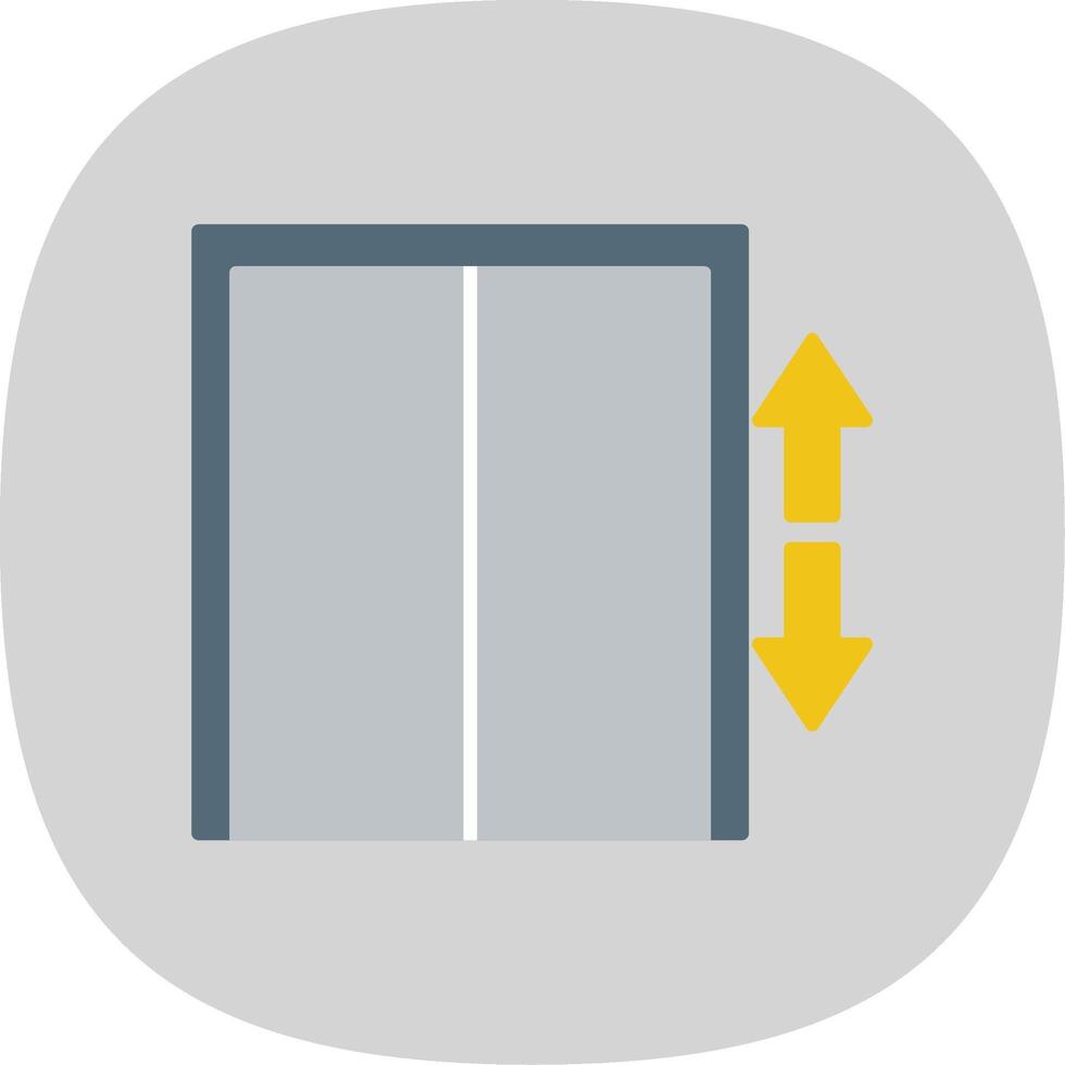 Lift Flat Curve Icon vector