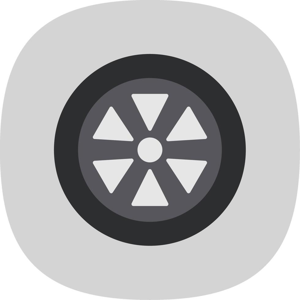Wheel Flat Curve Icon vector