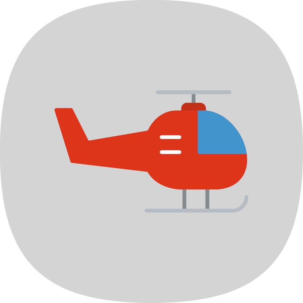 Helicopter Flat Curve Icon vector