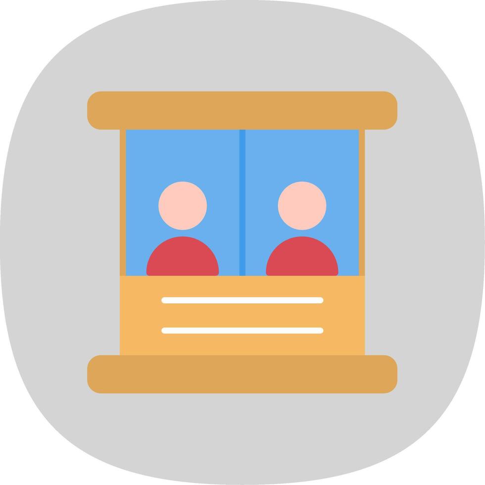 Ticket Box Flat Curve Icon vector