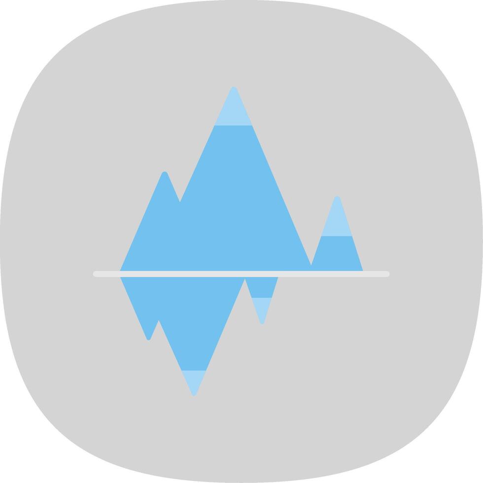 Glacier Flat Curve Icon vector