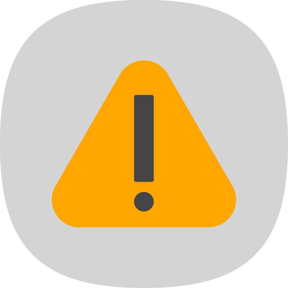 Warning Flat Curve Icon vector