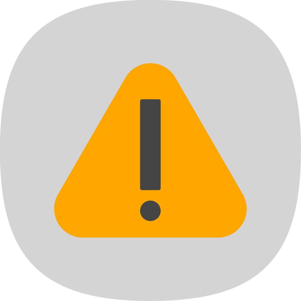 Warning Flat Curve Icon vector