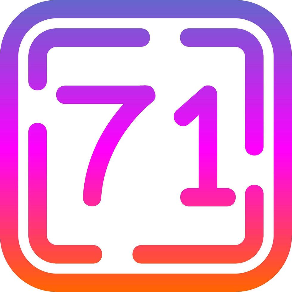 Seventy One Line Gradient Icon vector