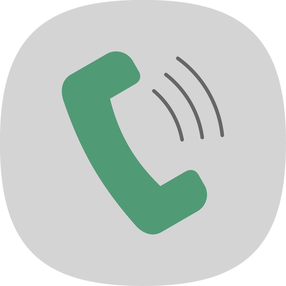Phone Call Flat Curve Icon vector