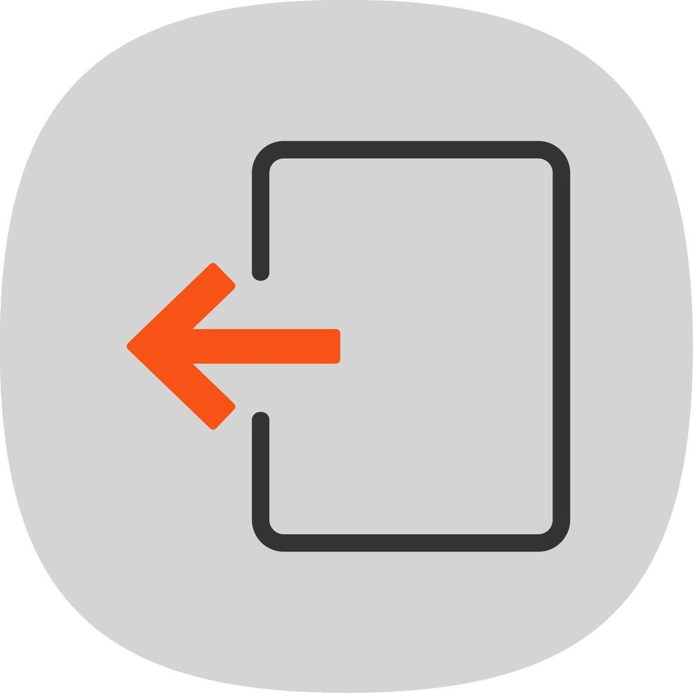 Exit Door Flat Curve Icon vector