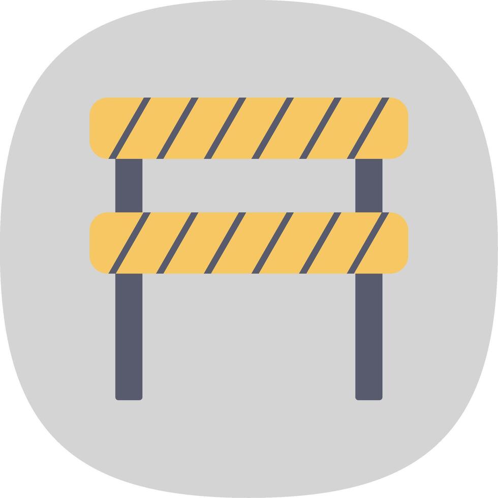 Road Block Flat Curve Icon vector