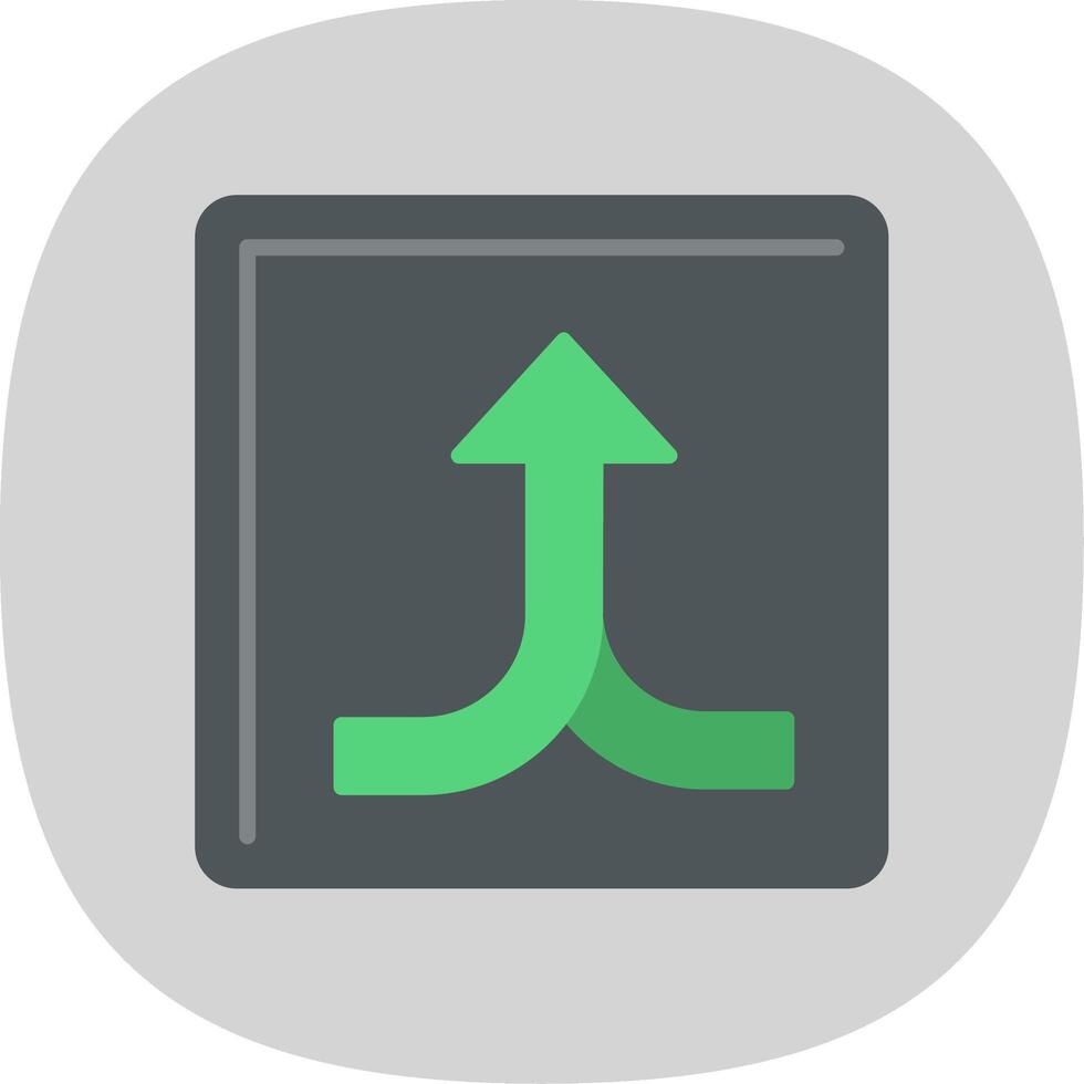 Split Flat Curve Icon vector