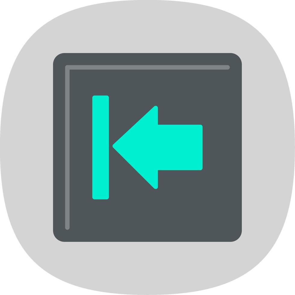 Left Arrow Flat Curve Icon vector