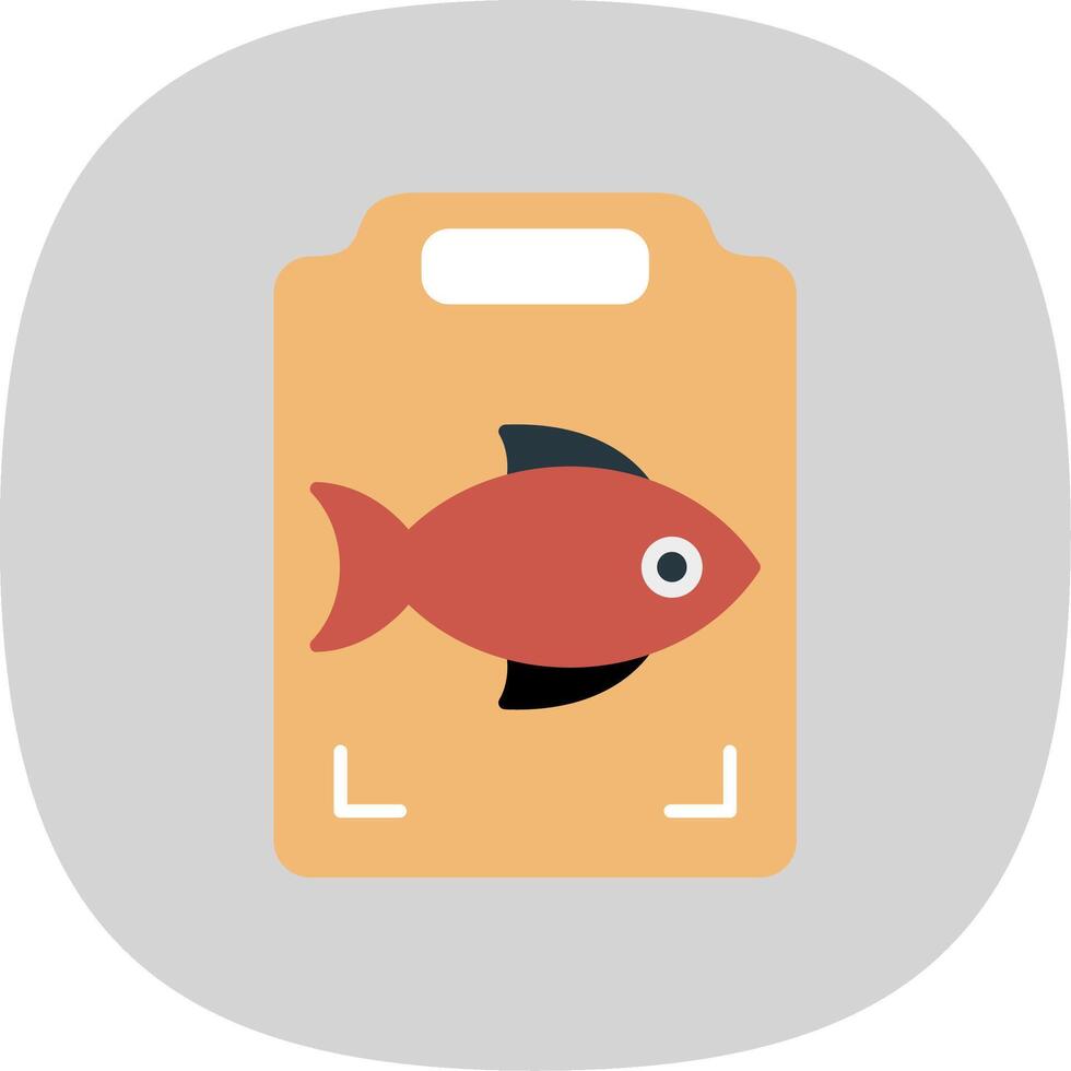 pescado Cocinando plano curva icono vector