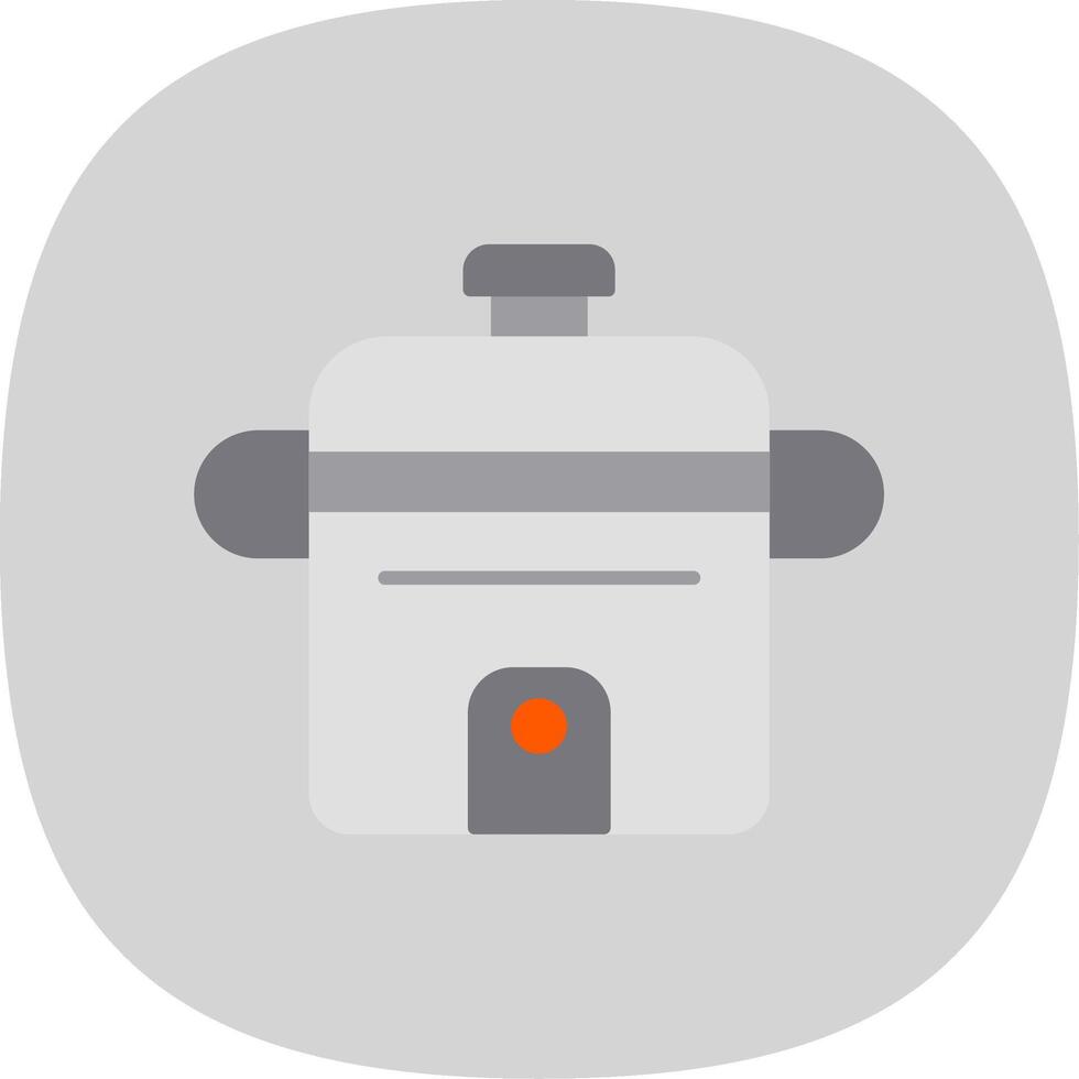 Rice Cooker Flat Curve Icon vector