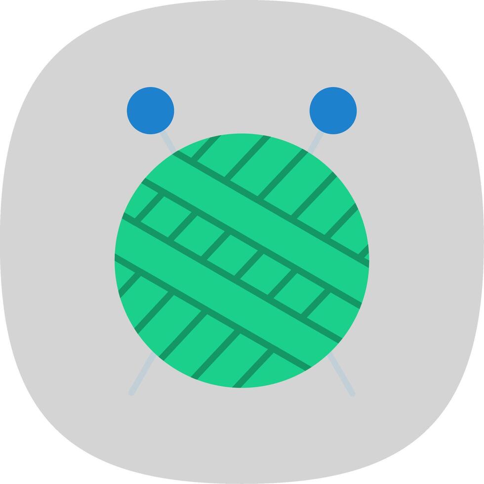 Knitting Flat Curve Icon vector