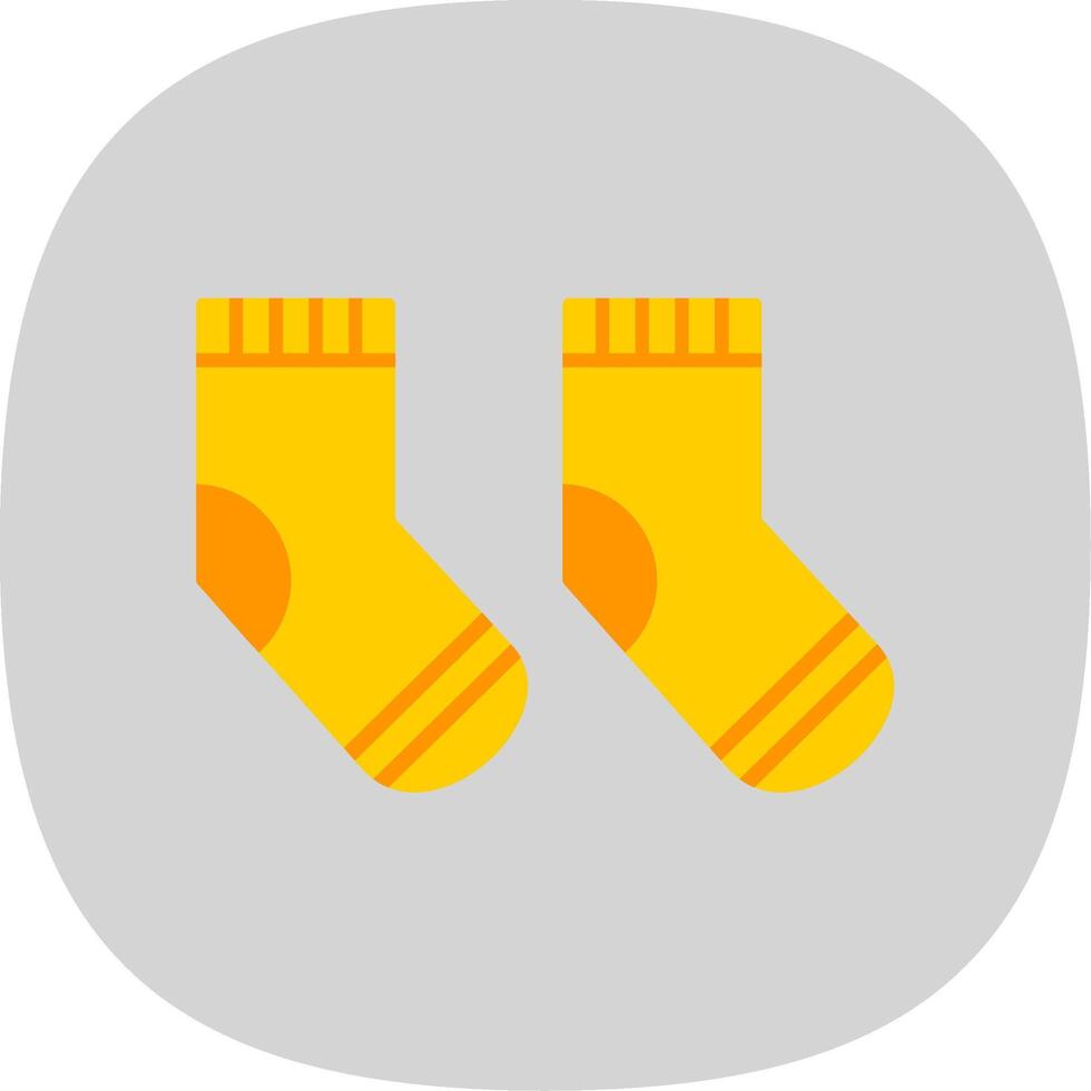 Sock Flat Curve Icon vector