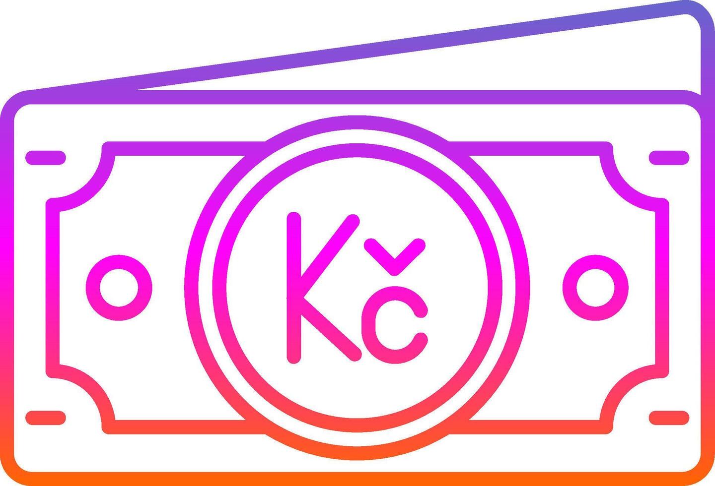 Koruna Line Gradient Icon vector