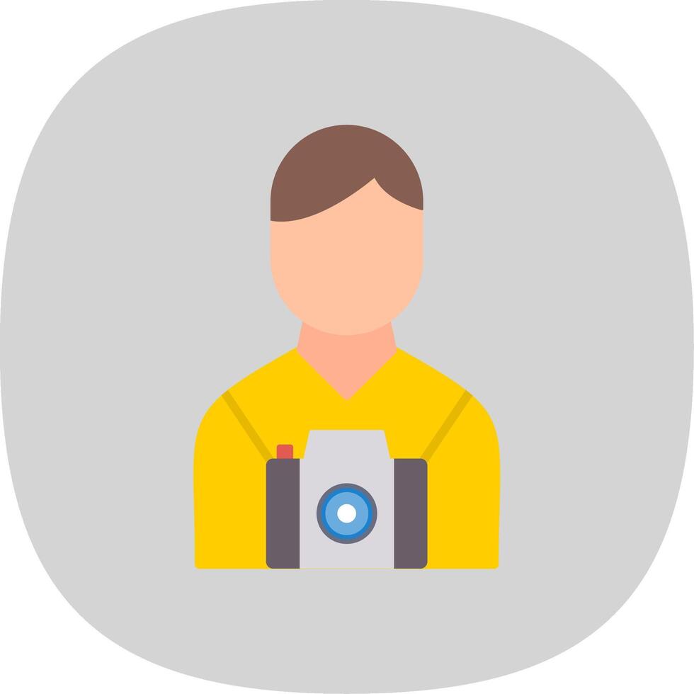 Camera Man Flat Curve Icon vector