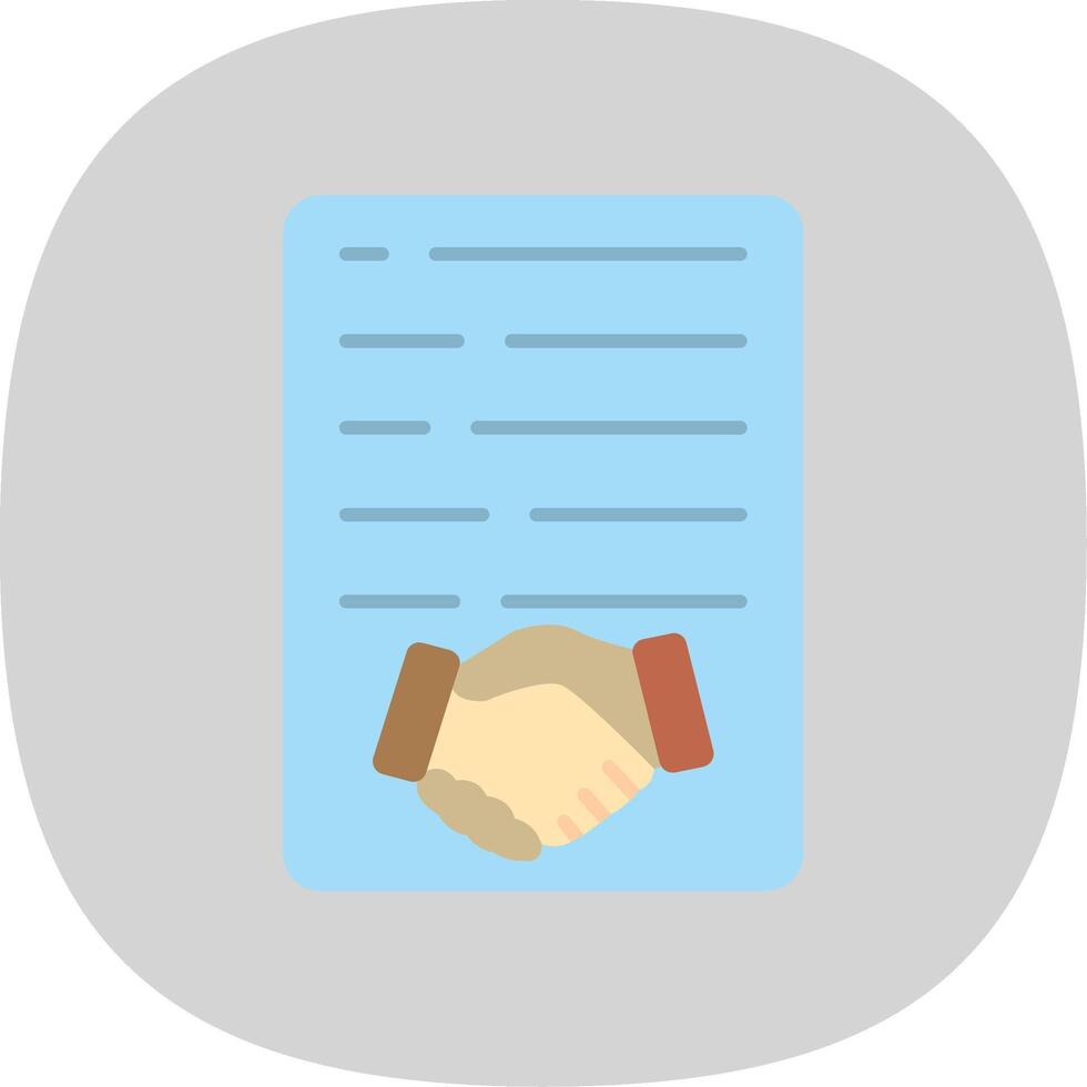 Handshake Flat Curve Icon vector