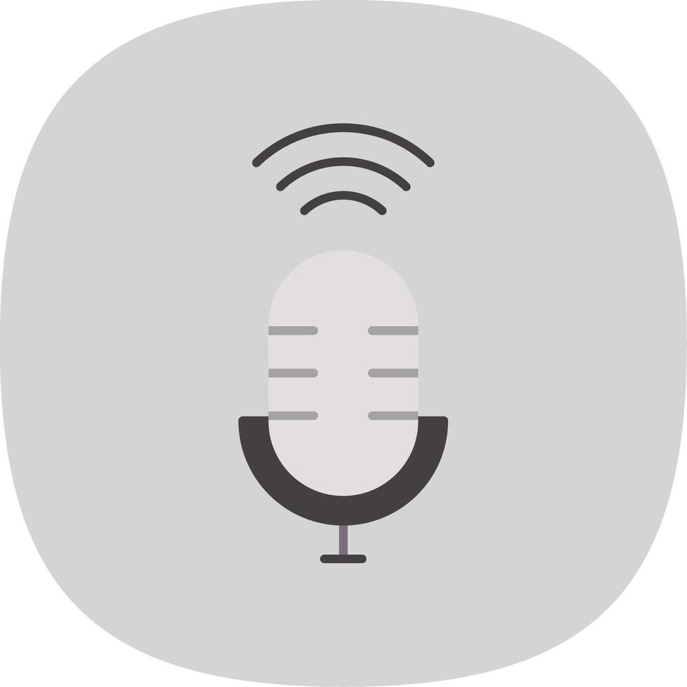 Voice Assistant Flat Curve Icon vector