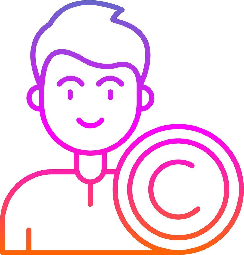 Copyright Line Gradient Icon vector