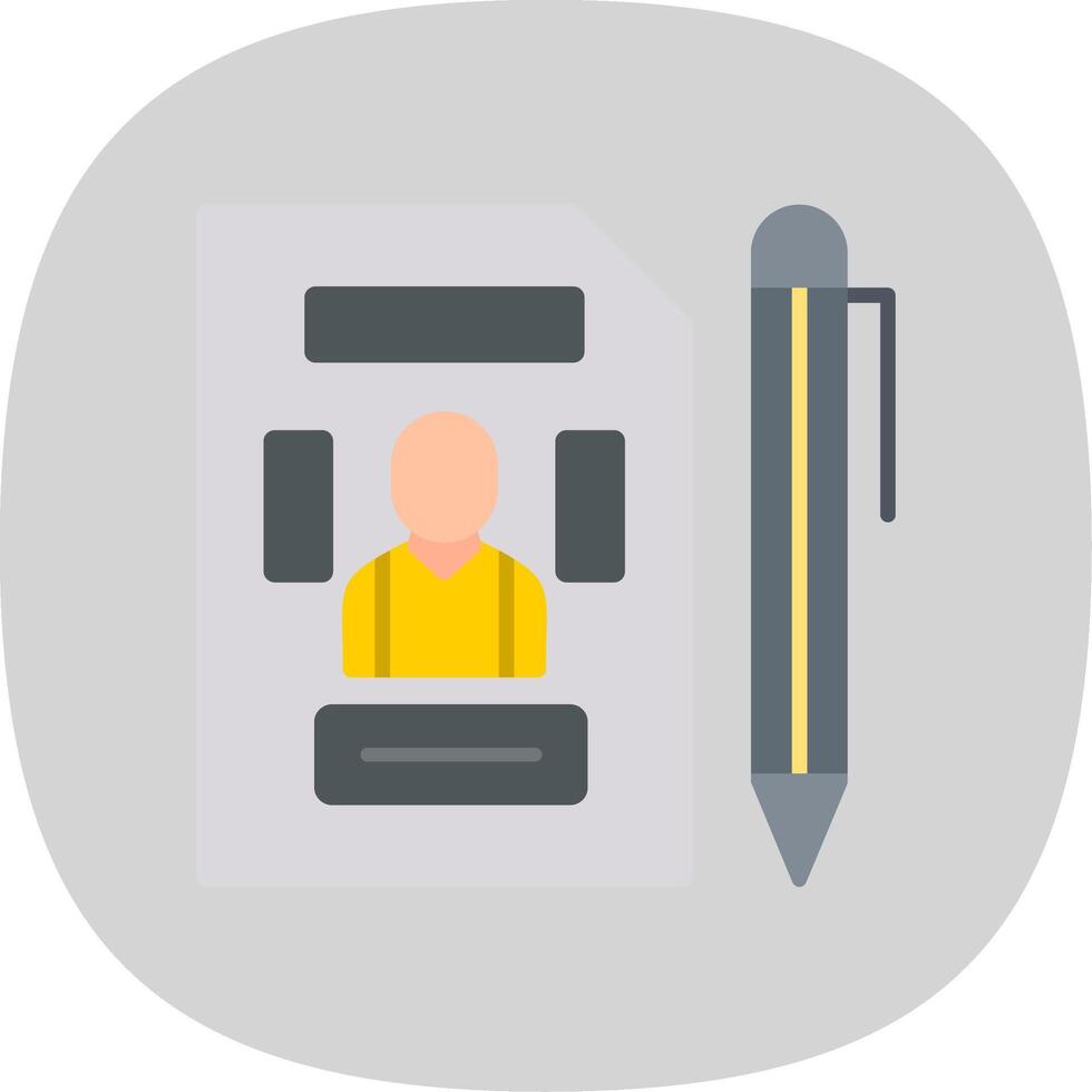 Portfolio Flat Curve Icon vector