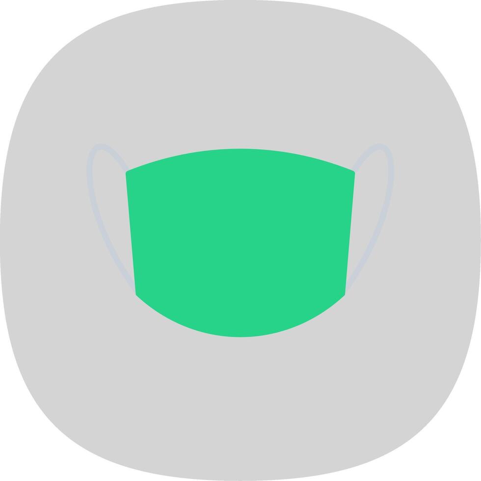 Medical Mask Flat Curve Icon vector