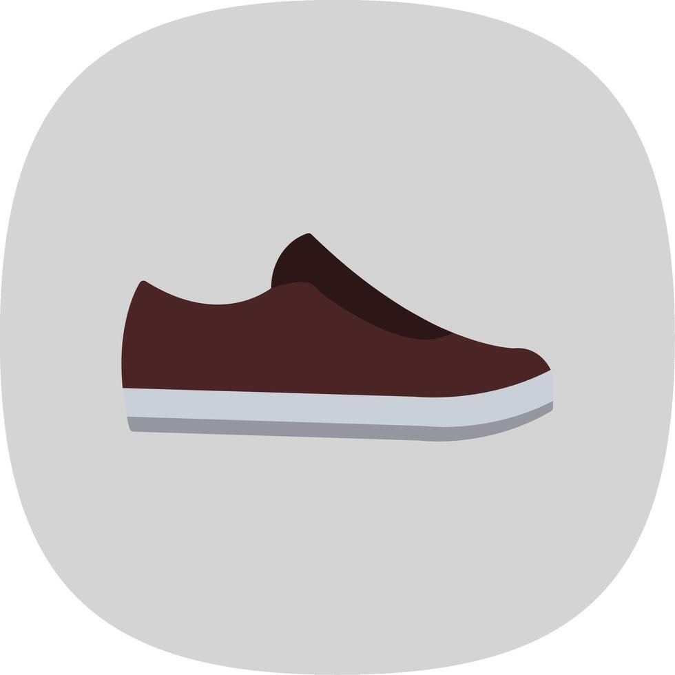 Zapatos plano curva icono vector