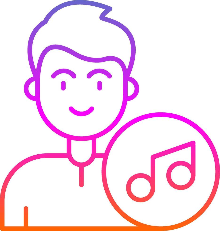 Music Line Gradient Icon vector