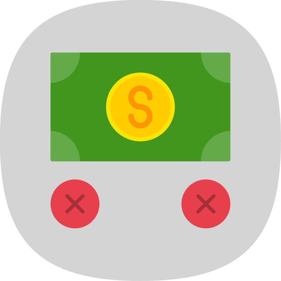 No dinero plano curva icono vector