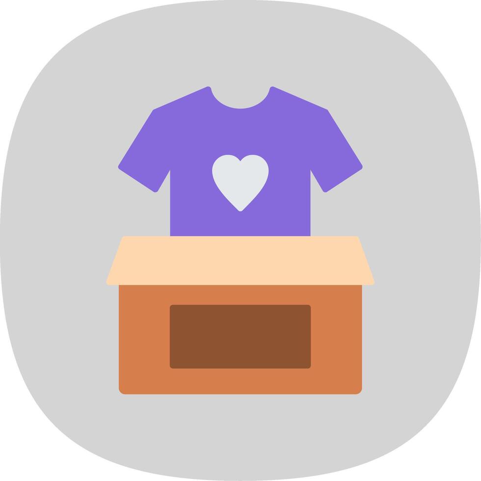 Clothes Donation Flat Curve Icon vector